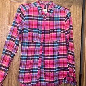 Hollister plaid button up, size L